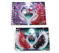 2 Pack Swan DIY Diamond Art Spiral Notebook Kit 80Pages No Lines Gifts for