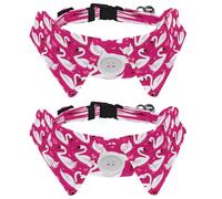 2 Pack Swans and Hearts Dog Collars Bowtie with Shirt Collar Adjustable Pet Cats Puppies Necktie for Small Girl Boy Dog Wedding Birthday Gift