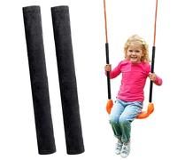 2 Pack Swing Chain Cover Set - Comfortable Swing Chain Handle Grip Sleeve for Playground - Swingset Accessories Swings Barrier Chain in Garden Backyard Patio Outdoor (Black x 2)