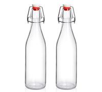 2 Pack Swing Top Glass Bottles 16oz, Flip Top Glass Bottle with Airtight Lid for Fermentation, Kombucha, Mead, Vanilla Extract, Coquito, Vinegar, Beer, Kefir, Wine, Soda, Juice, Oil for Home Brewing