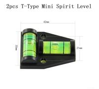 2 Pack T-Shape Mini Level with 30min Accuracy, Dual Bubble Horizontal Level for Caravan, Camera, Furniture, and Woodworking Tools (Bla(42 * 30 * 12MM)