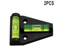 2 Pack T-Shape Mini Spirit Level with 30min Accuracy, Bubble Level for Caravan, Woodworking, Machinery and Camera - Black + Green (58 * 43 * 13mm)