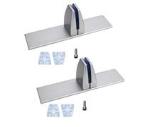 2 Pack T Shaped Desk Partition Clamp, Aluminum Alloy Sneeze Guard Clamp Bracket Support with Freestanding Base for 2-25mm Partition (Sliver)