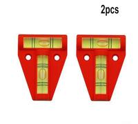 2 Pack T-Shaped Horizontal Bubble Level for Level - 2 Way T-Shape Mini Leveller with 30min Accuracy, 58mm Plastic Triangle Level Tool(RED)