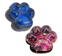 2 Pack Taba Squishy Paw, Cat Paw Squishy Stress Relief Toys, Soft Squishies for Hand Exercise, Starry Sky Design, Office Desk Gift for Adults and Kids (Pink and Blue)