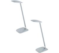 Loops 2 PACK Table Desk Lamp Colour Silver Touch On/Off Dimming LED 4.5W Included in Metallics Loops Metallics