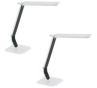 Loops 2 PACK Table Desk Lamp White Steel Black Plastic Touch On/Off LED 6W Included Loops Black