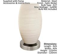 Elegant 2-Pack Satin Nickel Table Lamps With White Glass Shades