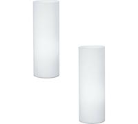 2 PACK Table Lamp Colour Shade White Glass Opal Matt In Line Switch E27 1x60W