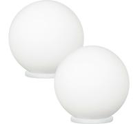 2 PACK Table Lamp White Shade White Glass Opal Matt In Line Switch E27 1x60W