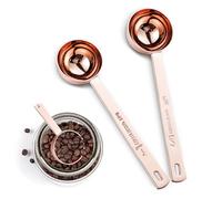 2 pack Tablespoon Measuring Spoon, 30ML 15ML Stainless Steel mirror polished Coffee Spoons,Coffee Scoop,Long Handled Tablespoon,Suitable for Grinding Coffee,Powder (rose gold, 15ml+30ml)