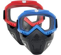 2 Pack Tactical Mask Detachable Goggle Masks Compatible with Nerf Rival, Apollo, Zeus, Khaos, Atlas, Artemis Blasters Rival Mask (Red&Blue)