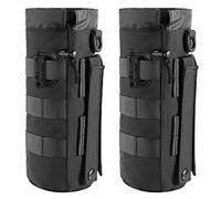 2 Pack Tactical Molle Gear Pouches, Military Back Pouch, Molle Attachments Waterproof Small Utility Pouch (Black)