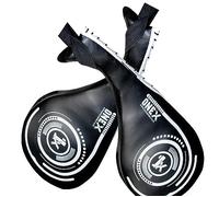 2 Pack Taekwondo Double Kick Target Pads Durable Strike Boxing Pads Martial Arts Equipment Karate Kickboxing Punch Pads MMA Floppy Mitt, Black/White