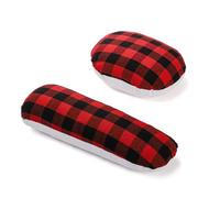 2 Pack Tailors Ham and Seam Roll Set, Linen and Doll Cotton Press Ham, Tailors Ironing Ham for Ironing, Darts, Collar, Long Seam, Red and Black Plaid