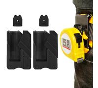 2 Pack Tape Measure Holder for Belt, Universal Tape Measure Belt Clip, Quick-Draw Quick-Lock Low-Profile Measuring Tape Holder Set for Pouch Pocket, Electrician Carpenter Plumber Accessories (Black)