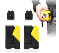 2 Pack Tape Measure Holder for Belt - Universal Tape Measure Holder Set, Secure, Efficient, Quick-Lock, Double The Convenience for Your Tool Belt (Yellow 2 Pcs)