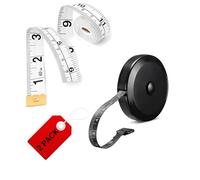 2 Pack Tape Measure I White Soft + Retractable Round Black Dual Sided Body Measuring Tape | Perfect to Measure Body | Flexible Fiber Glass Material | 60 Inches |150 Centimetres x 2 (2, White + Black)