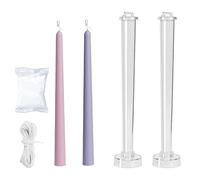 2-Pack Taper Candle Mold,Candle Body Molds for Candle Making,Clear Plastic Pillar Candlestick Candle Mold,Classic Tall Taper Mold for Church Christmas Candlelight Dinner Valentine's Day