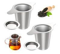 2 Pack Tea Infuser 304 Stainless Steel Mesh Strainer with Heat Proof Handles, Tea Filter for Teapots Mugs Cups to Brewing Steeping Loose Leaf Tea and Coffee, Large Capacity