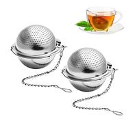 2 Pack Tea Strainer 5.5cm Tea Ball Infuser Ultra Fine 304 Stainless Steel Tea Filter for Loose Leaf Tea and Mulling Spices