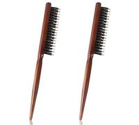 2 Pack Teasing Hair Brush Boar Bristle Fine Lines Professional Salon Comb