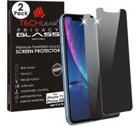 [2 Pack] TECHGEAR Anti Spy Screen Protector for iPhone 11, iPhone XR - Privacy GLASS Edition Genuine Tempered Glass Screen Protector Guard Cover
