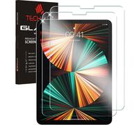 [2 Pack] TECHGEAR GLASS Edition for New iPad Pro 12.9" 2021, 2020, 2018 Genuine Tempered Glass Screen Protector Guard Covers Compatible with iPad Pro