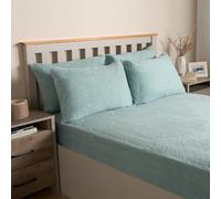 2 Pack Teddy Bear Fleece Pillowcases, Side Sleeper Winter Warm Cosy Soft Teddy Pillow Cases Fluffy Fleece Hotel Quality Plain Sherpa Thermal Pillowcases Luxury Bedding Pair 50 X 70cm, Duck Egg