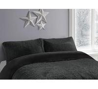 2 Pack Teddy Cuddles Pillowcase Cover Ultra Soft, Warm & Fluffy Thermal Pillow Cases Fit 50cm x 75cm Cozy Bed Pillow Covers Super Soft Hotel Quality Easy Care pillowcases (Black)