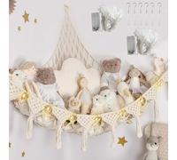 2 Pack Teddy Hammock - 105 x 145cm Corner Weaving Toy Hammock for Stuffed Animals Toy Storage, Boho for Baby Room Decor, Kids Bedroom, Playroom