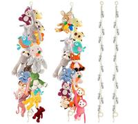 2 Pack Teddy Hammock, Toy Hammock Bohemian Style Soft Toy Storage | Toy storage bag Includes 40 Clips Teddy Bear Storage 2 Meters Nursery Decor for Hang Plush Dolls Scarves Photos (White)