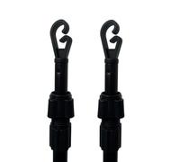 2 Pack Telescopic Clothesline Prop Pole - 1.3m to 2.4m Adjustable Height, 3-Section Twist Lock Design, Stainless Steel Laundry Line Support, Heavy Duty Outdoor Washing Line Prop [ BLACK ]