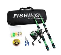 2-Pack Telescopic Fishing Rod and Reel Combo Set - Complete Fishing Kit with Full Tackle Accessories, Portable Travel Gear for Freshwater & Saltwater, Ideal for Beginners & Adults (green, 172pod)