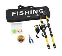 2-Pack Telescopic Fishing Rod and Reel Combo Set - Complete Fishing Kit with Full Tackle Accessories, Portable Travel Gear for Freshwater & Saltwater, Ideal for Beginners & Adults (yellow, 172pod)