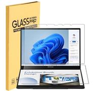 2 Pack Tempered Glass Screen Protector for 2025-2024 ASUS Zenbook Duo 2-in-1 Laptop Dual 14” OLED (UX8406) Touch Display Scratch Resistant Anti Fingerprint 9H Hardness Screen Filte
