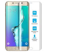 [2 PACK] Tempered Glass Screen Protector for Samsung Galaxy S6 Edge [Full Coverage] [3D Curved] Genuine 9H Hardness, 0.26mm Ultra Clear, 2.5D Smooth Edges, Oleophonic Coating - Clear / Transparent