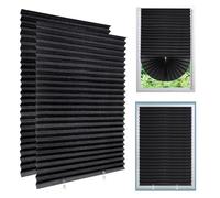 2 Pack Temporary Blackout Blinds, 150 * 60cm Stick on Blinds Curtains No Drill Blinds Curtains Blackout High Shading Blind for Home Bedroom Kitchen Bathroom Windows, Easy Fit with Clips