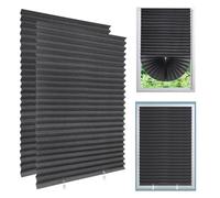 2 Pack Temporary Blackout Blinds, 150 * 60cm Stick on Blinds Curtains No Drill Blinds Curtains Blackout High Shading Blind for Home Bedroom Kitchen Bathroom Windows, Easy Fit with Clips