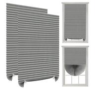 2 Pack Temporary Blinds, 60 * 150cm No Drill Blinds, Stick on Blind, Clip in Paper Blind, Easy Fit Install for Bedroom Kitchen Bathroom Windows Bedroom, Loft, High Light Shielding-Silver Back (Grey)