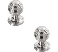 2 Pack | Textured Reeded Ball Cupboard Door Knob - 23mm Dia - Polished Chrome Handle | Small Cupboard Door Knob - Wardrobe Cabinet Pull Handle - Suitable for Lightweight Internal Doors