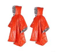 2-pack Thermal Camping Outdoor Survival Heat-reflective Blanket Mylar Space Cold Pe Hiking Backpacking Extreme Blanket Weather (Orange (130 * 100cm))