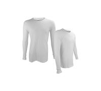 2 Pack Thermal Tops Long Sleeve - Warm Winter Fleece Base Layer Top THMO White L
