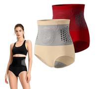 2 Pack Thermogenic Fat-Burning Sculpting Shorts, 4-In-1 Micro-Particle Sculpting Fat-Burn Short, Breathable Moisture-Wicking Shapewear Shorts Tummy Control, Body Shaper Tummy Control Beige Red