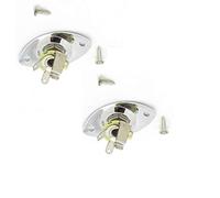 2 Pack Thick Oval Dented Electric Guitar Jack Output Plate Socket Jackplate for Fender Stratocaster Telecaster Guitar Replacement (Chrome)