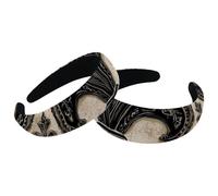 2 Pack Thick Wide Top Hair Hoops, Vintage Abstract Ethnic Iris Pattern Headband for Women, No Slip Hairbands, Cute Headbands, Hair Accessories