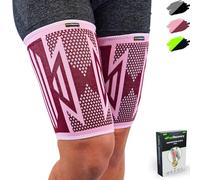 2 Pack Thigh Compression Sleeves for Men & Women - Thigh Support Brace for Hamstring, Quad & Groin Pain Relief, Muscle Strains, Cramps & for Running - Breathable & Non-Slip (L, Bordeaux)