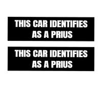 2 Pack This CAR IDENTIFIES AS A Prius - Anti Elon Car Bumper Vinyl Sticker Elon Musk Decals Stickers ! Elon Went Crazy Model X Y 3 S Vinyl Decal Accessories (Rectangle 10.8 * 3in)