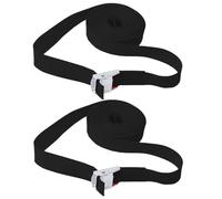 2 Pack Tie Down Straps with Metal Cam Buckle, Lashing Straps for Cargo Trucks Boat Motorcycle Kayak Load up to 551 Lbs(Black,2.0m/6.6Ft)