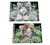 2 Pack Tiger DIY Diamond Art Spiral Notebook Kit 80Pages No Lines for